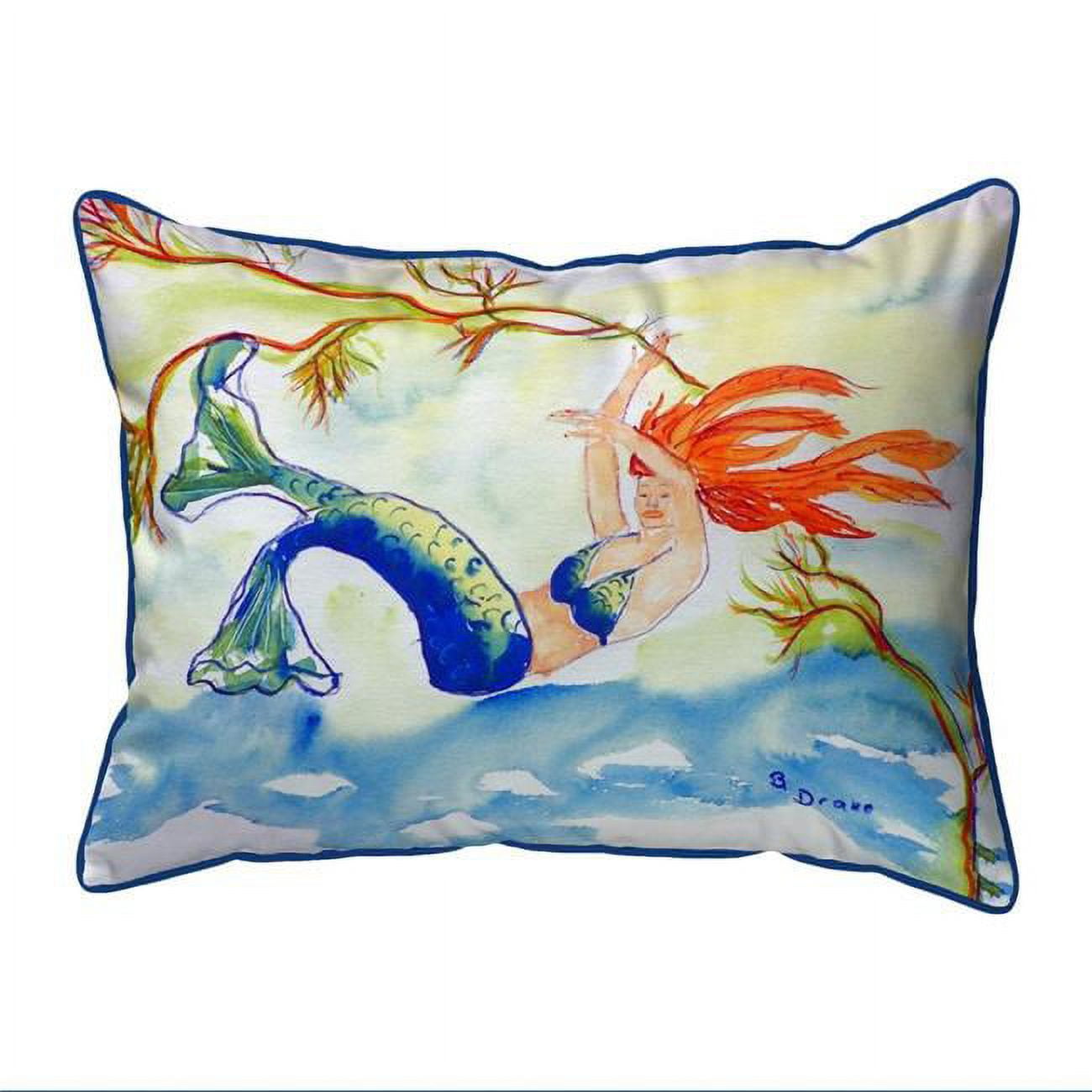 11 x 14 in. Resting Mermaid Small Indoor & Outdoor Pillow