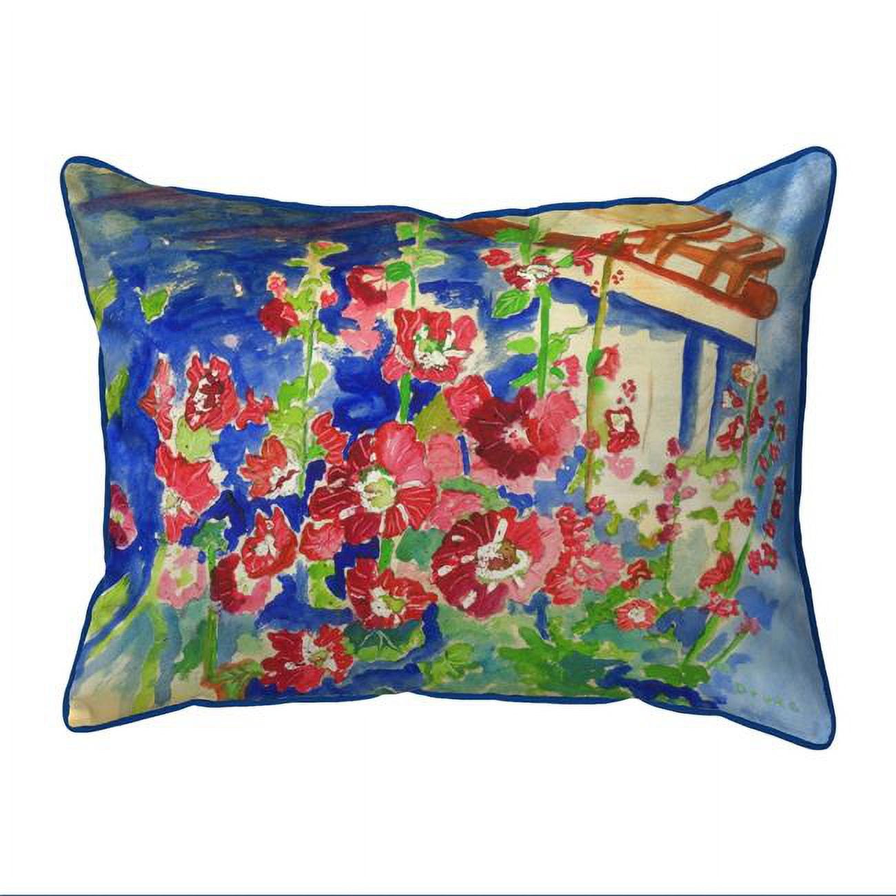 11 x 14 in. Hollyhocks Small Indoor & Outdoor Pillow