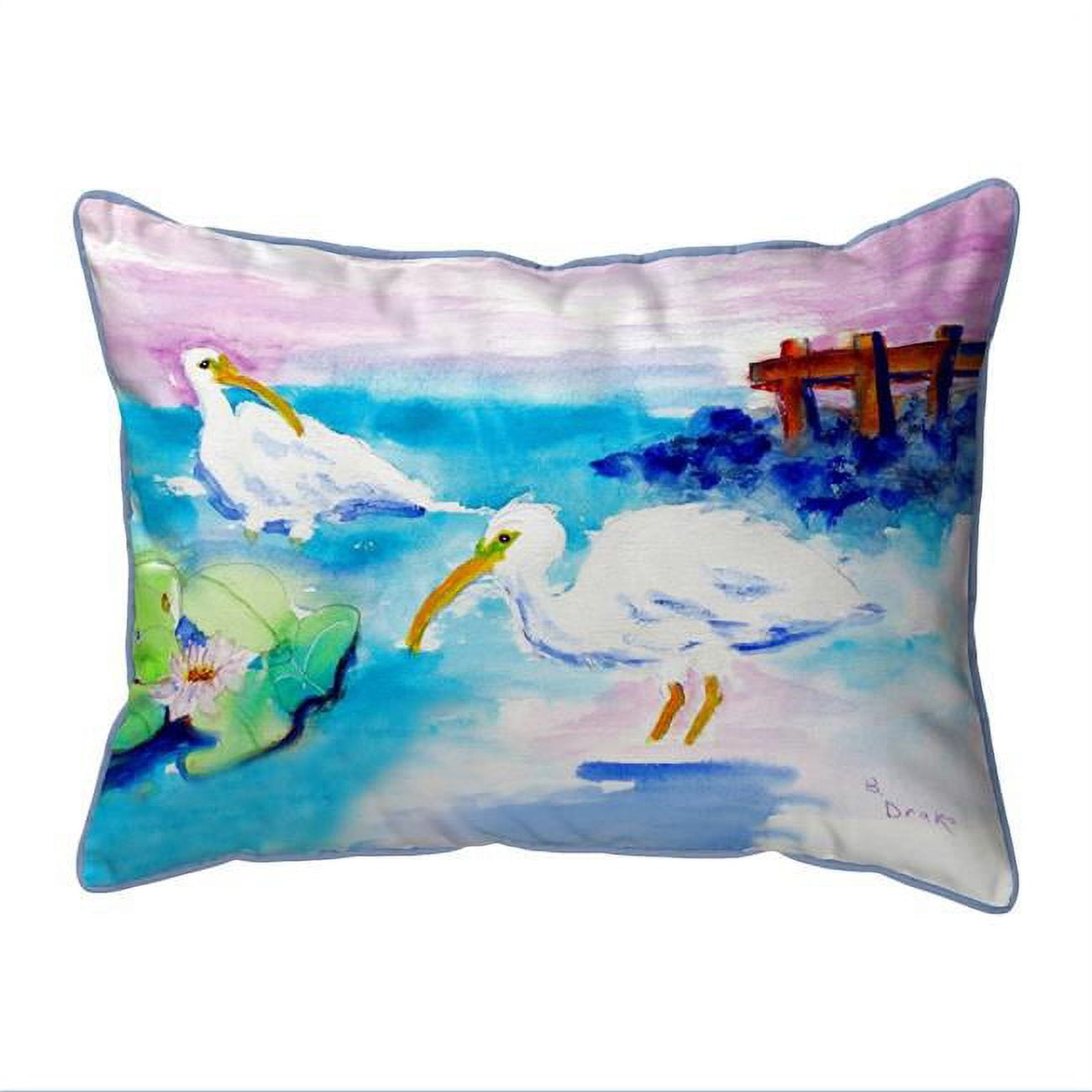 11 x 14 in. Betsys White Ibis Small Indoor & Outdoor Pillow