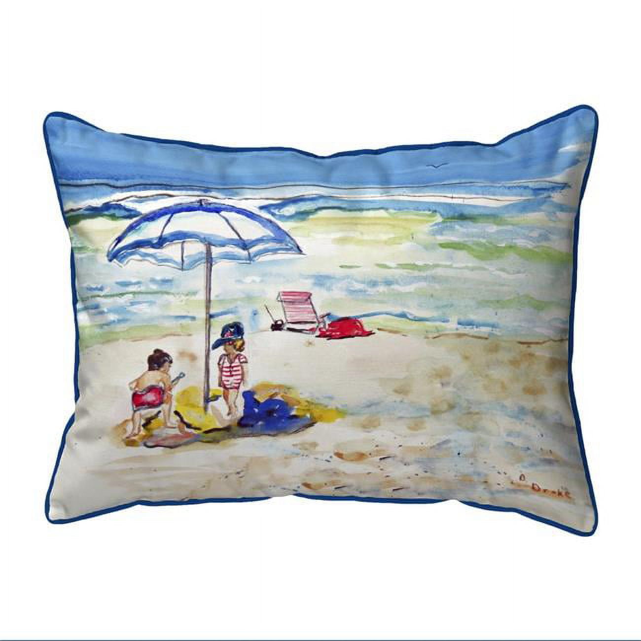 11 x 14 in. Playing on the Beach Small Indoor & Outdoor Pillow