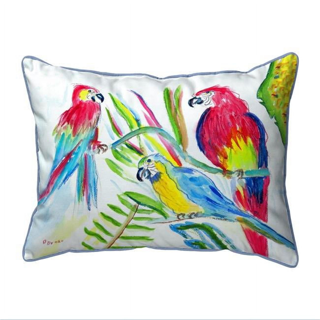 11 x 14 in. Three Parrots Small Indoor & Outdoor Pillow