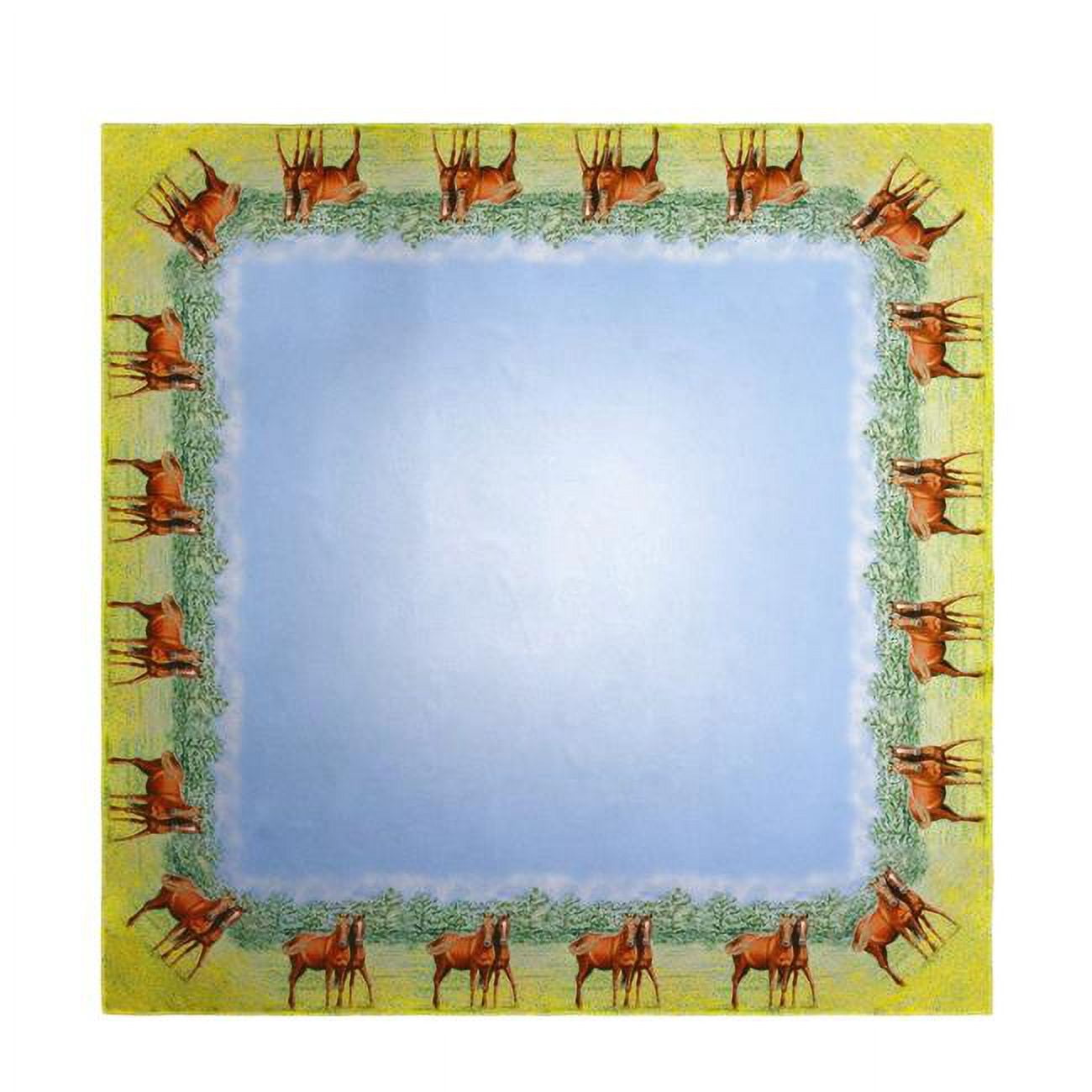 Picture of Betsy Drake TS057 52 in. Two Horses Square Table Cloth