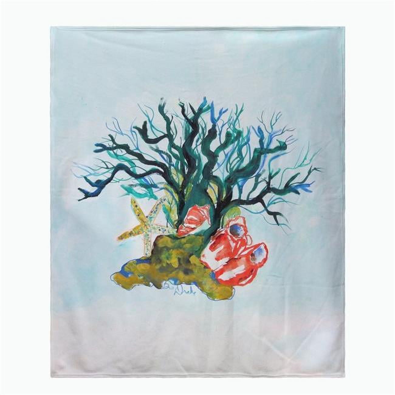 Picture of Betsy Drake BK1092 Starfish Coral Shells Throw