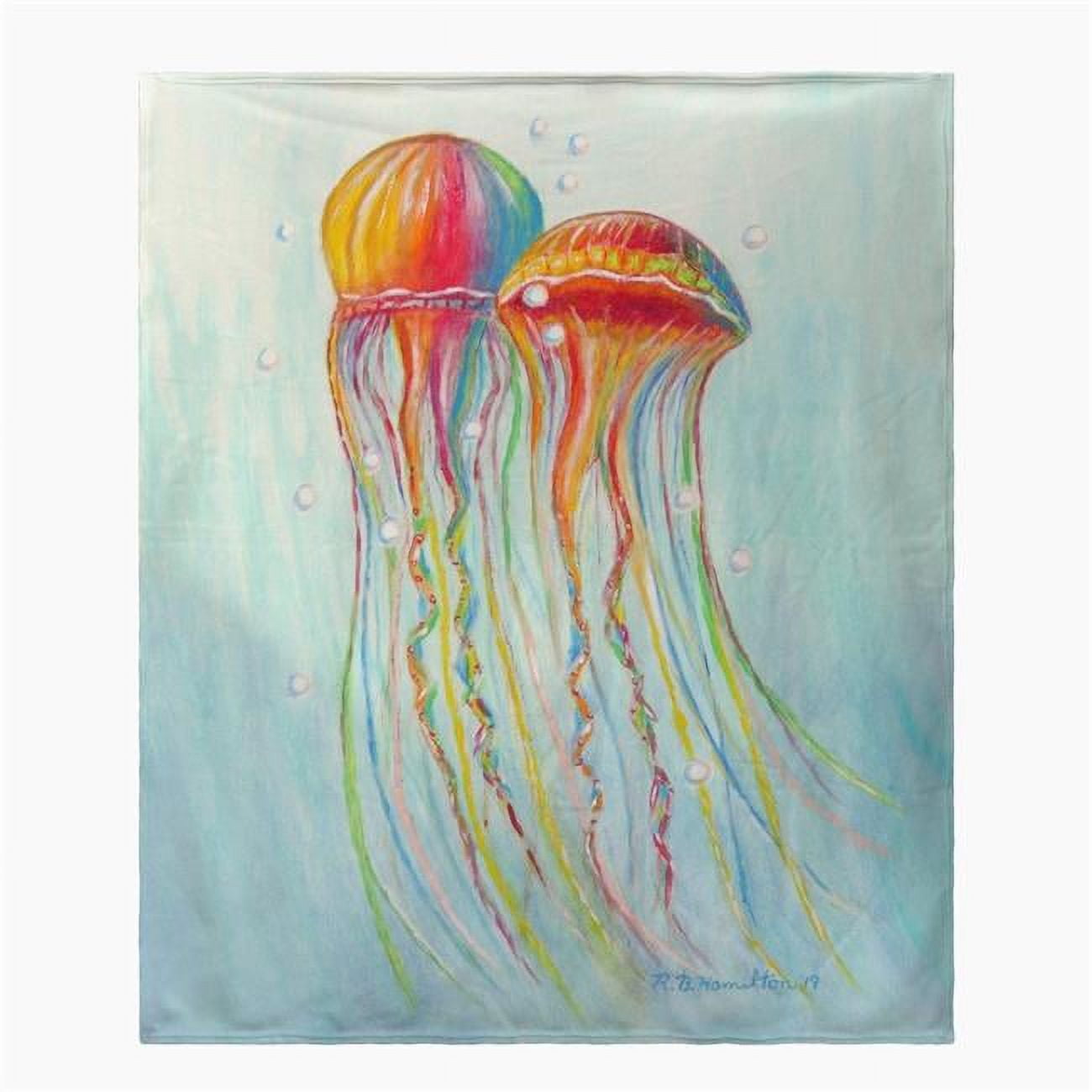 Picture of Betsy Drake BK1095 Colorful Jellyfish Throw