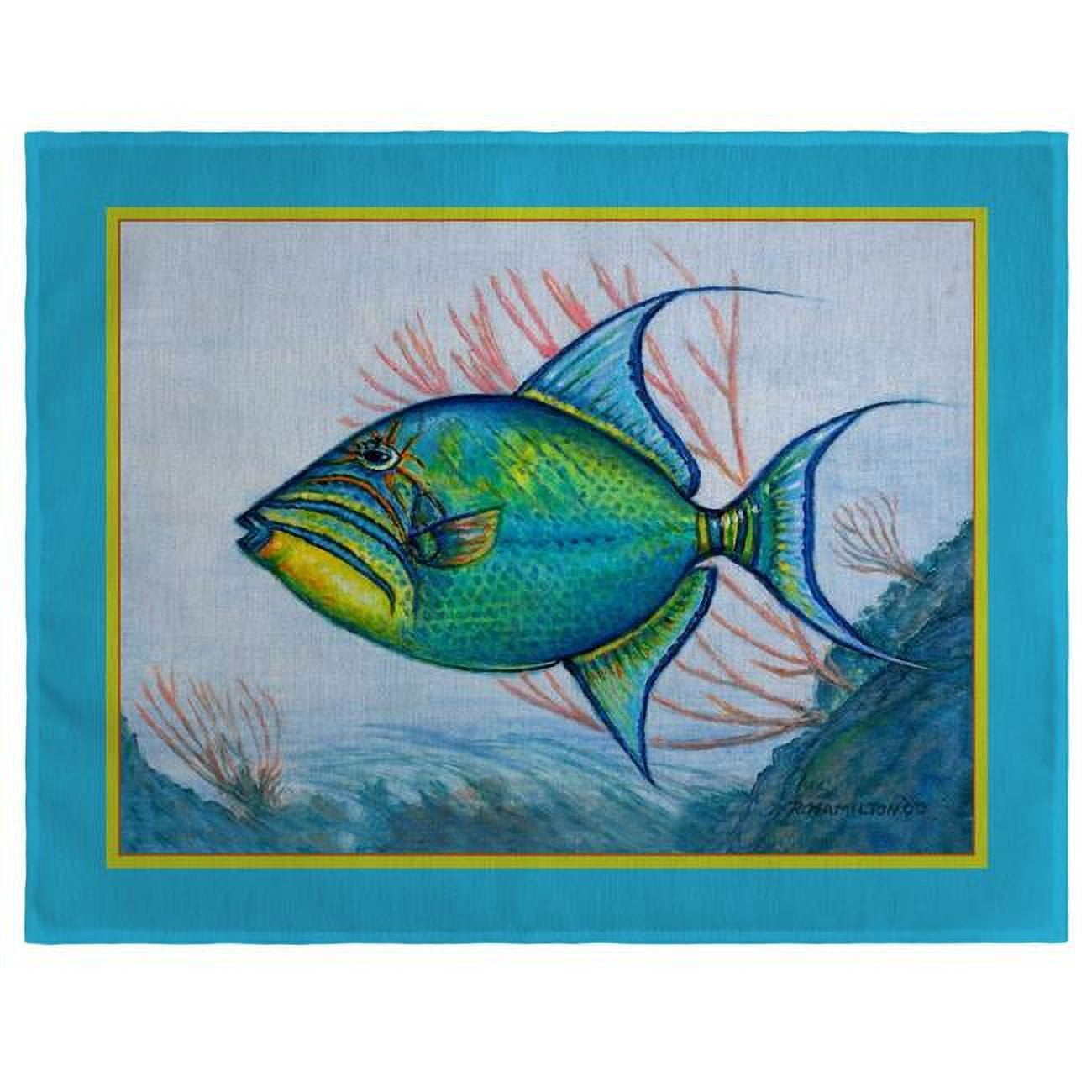 Picture of Betsy Drake PM114B Trigger Fish Border Place Mat - Set of 4