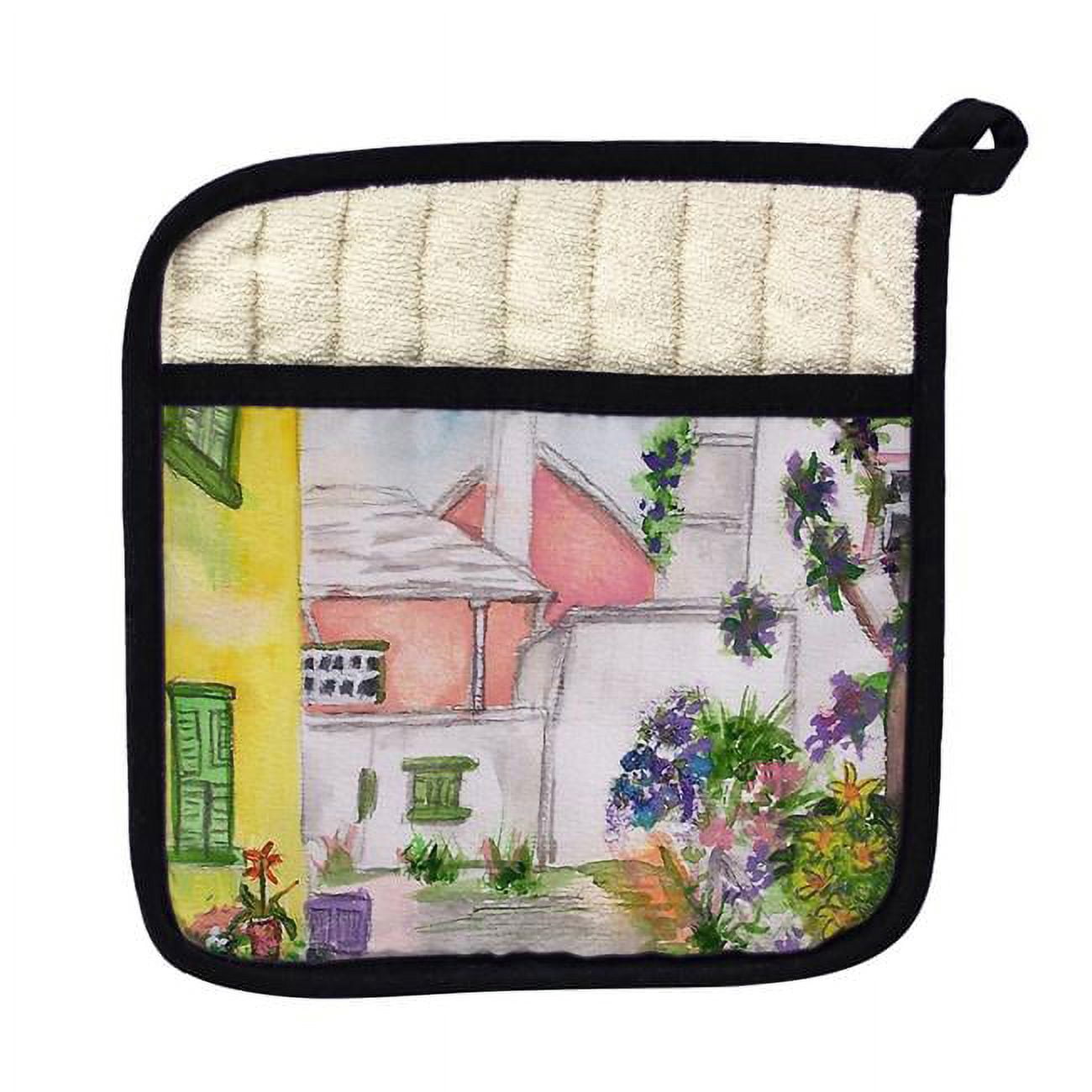 Betsy Drake PT108 Yellow House Pot Holder