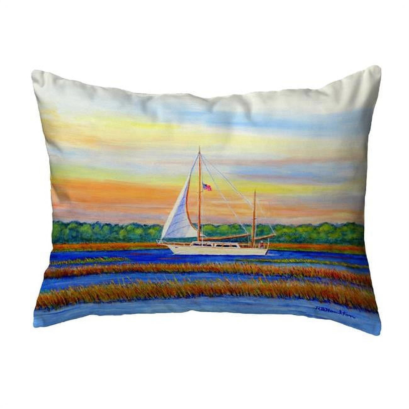16 x 20 in. Marsh Sailing Non-Corded Indoor & Outdoor Pillow