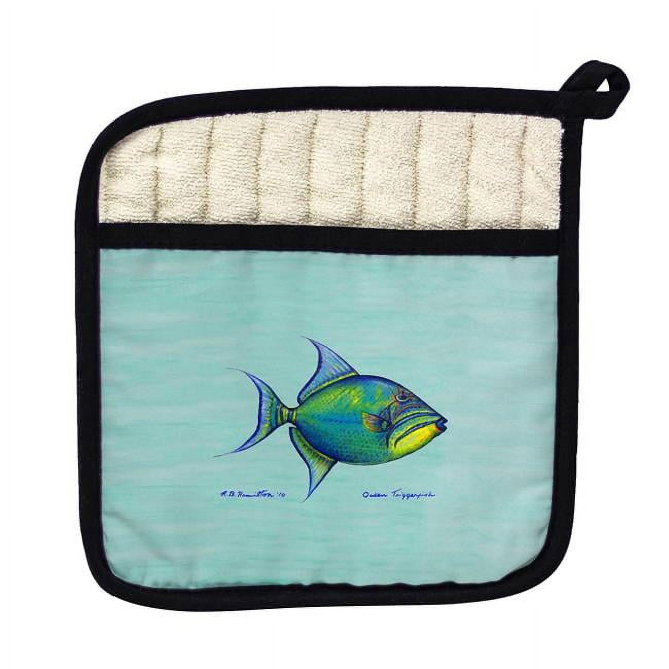 Picture of Betsy Drake PT114C Triggerfish on Aqua Pot Holder