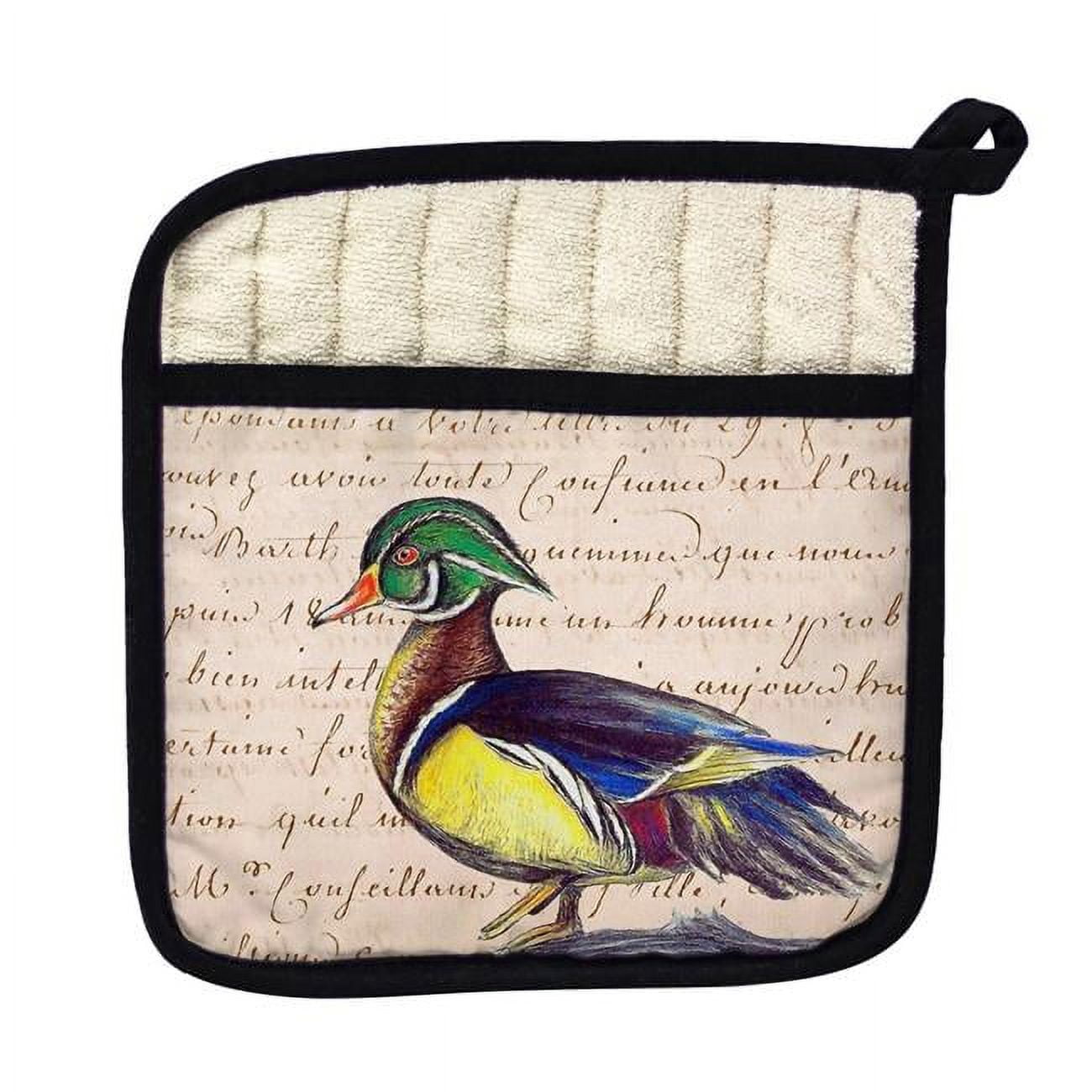 Picture of Betsy Drake PT145B Male Wood Duck Script Pot Holder