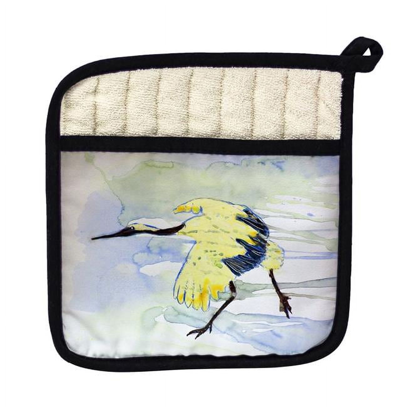 Betsy Drake PT163 Yellow Crane Pot Holder