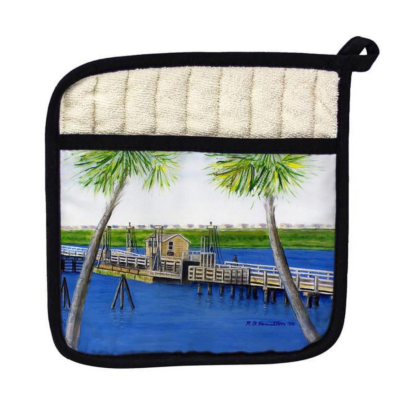 Betsy Drake PT170 Sunset Beach, NC Bridge Pot Holder
