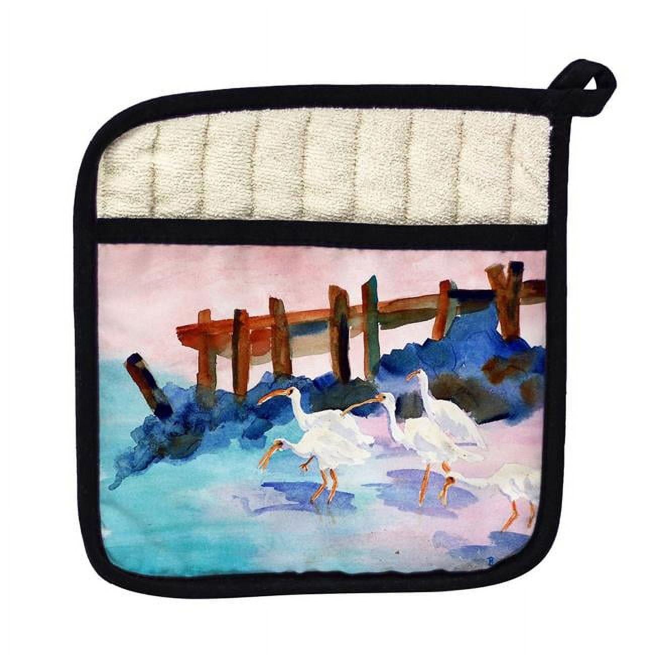 Picture of Betsy Drake PT173 White Ibises Pot Holder