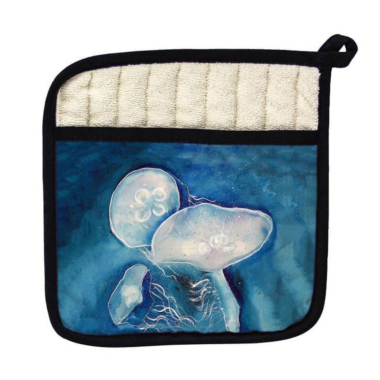 Picture of Betsy Drake PT174 Blue Jellyfish Pot Holder