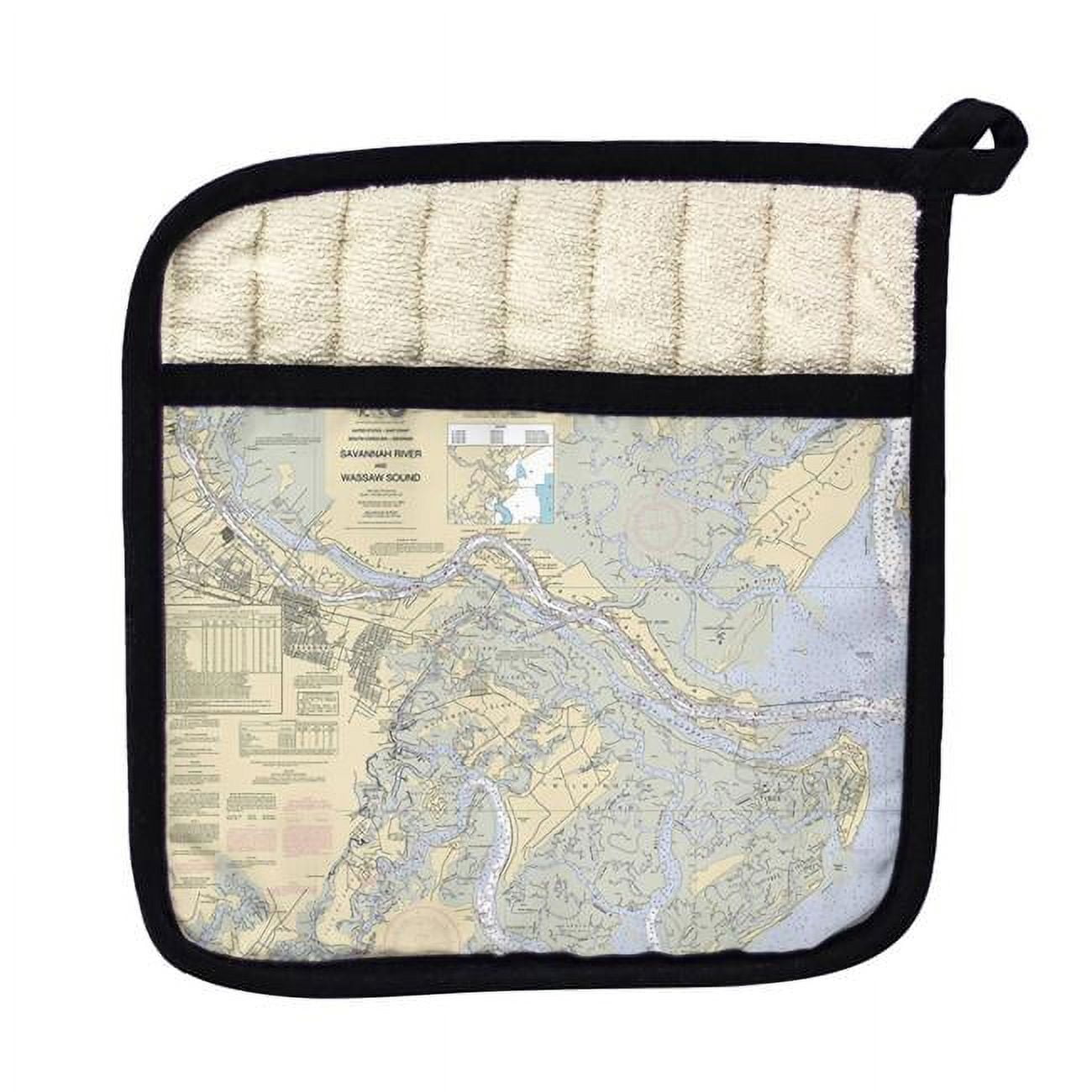 Picture of Betsy Drake PT214 Savannah River & Wassaw Sound, GA Nautical Map Pot Holder
