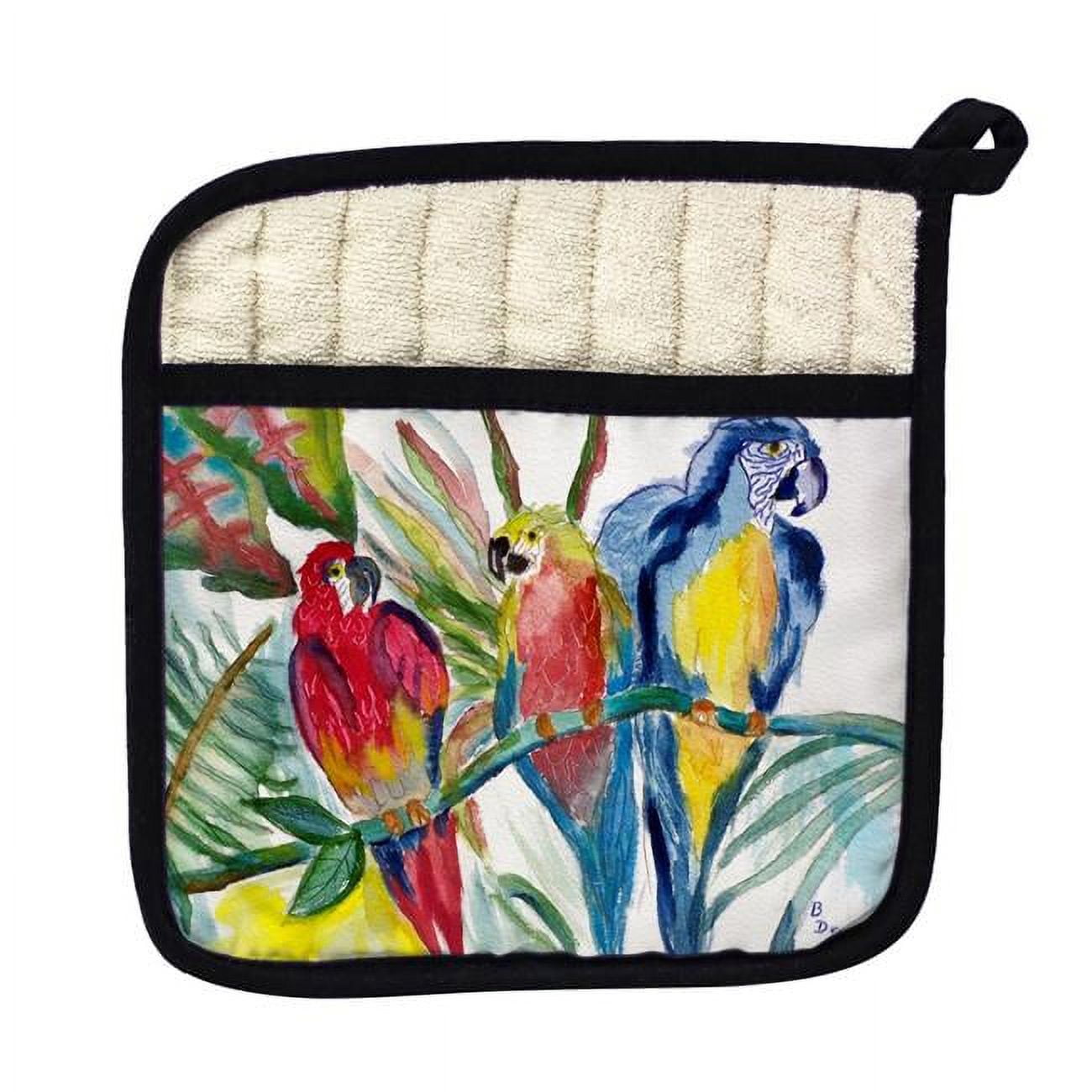 Picture of Betsy Drake PT217 Parrot Family Pot Holder