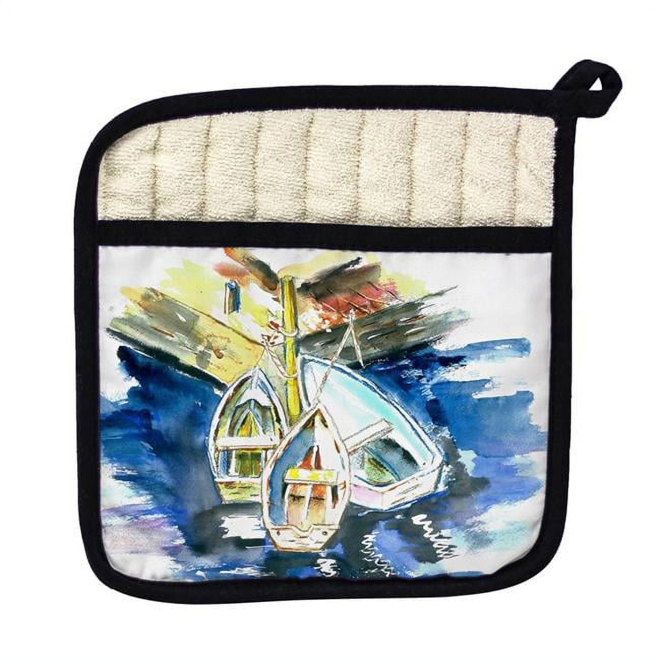 Picture of Betsy Drake PT226 Three Row Boats Pot Holder