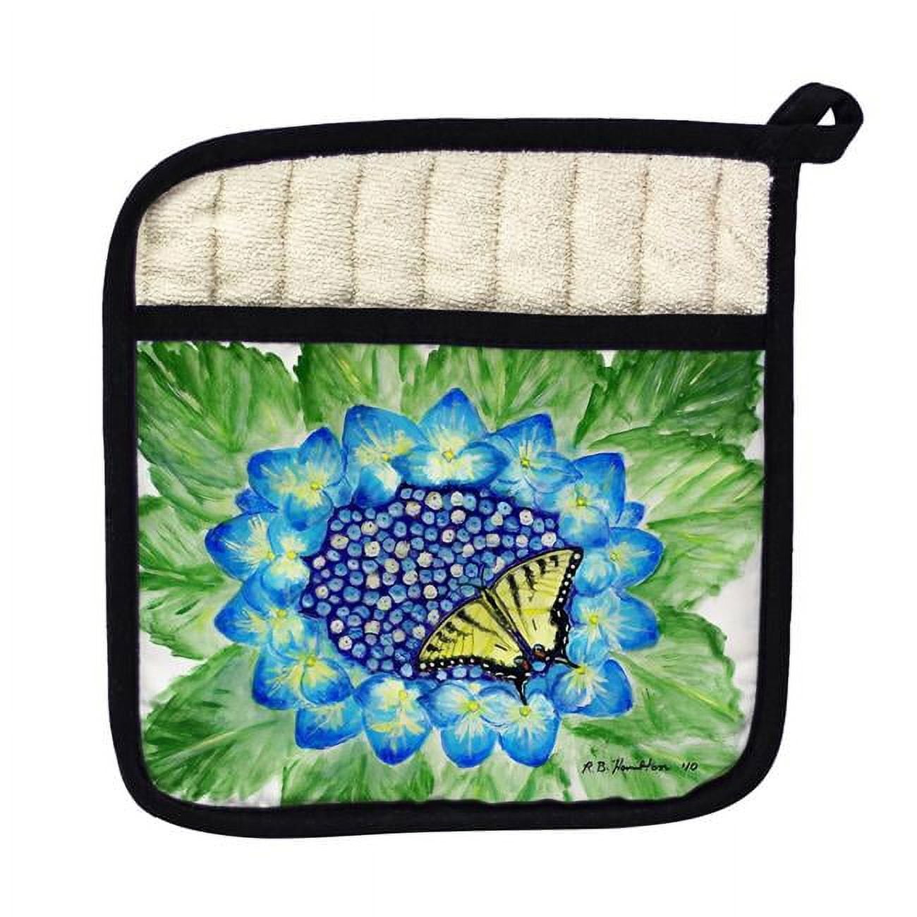 Betsy Drake PT227 Hydrangea & Butterfly Pot Holder