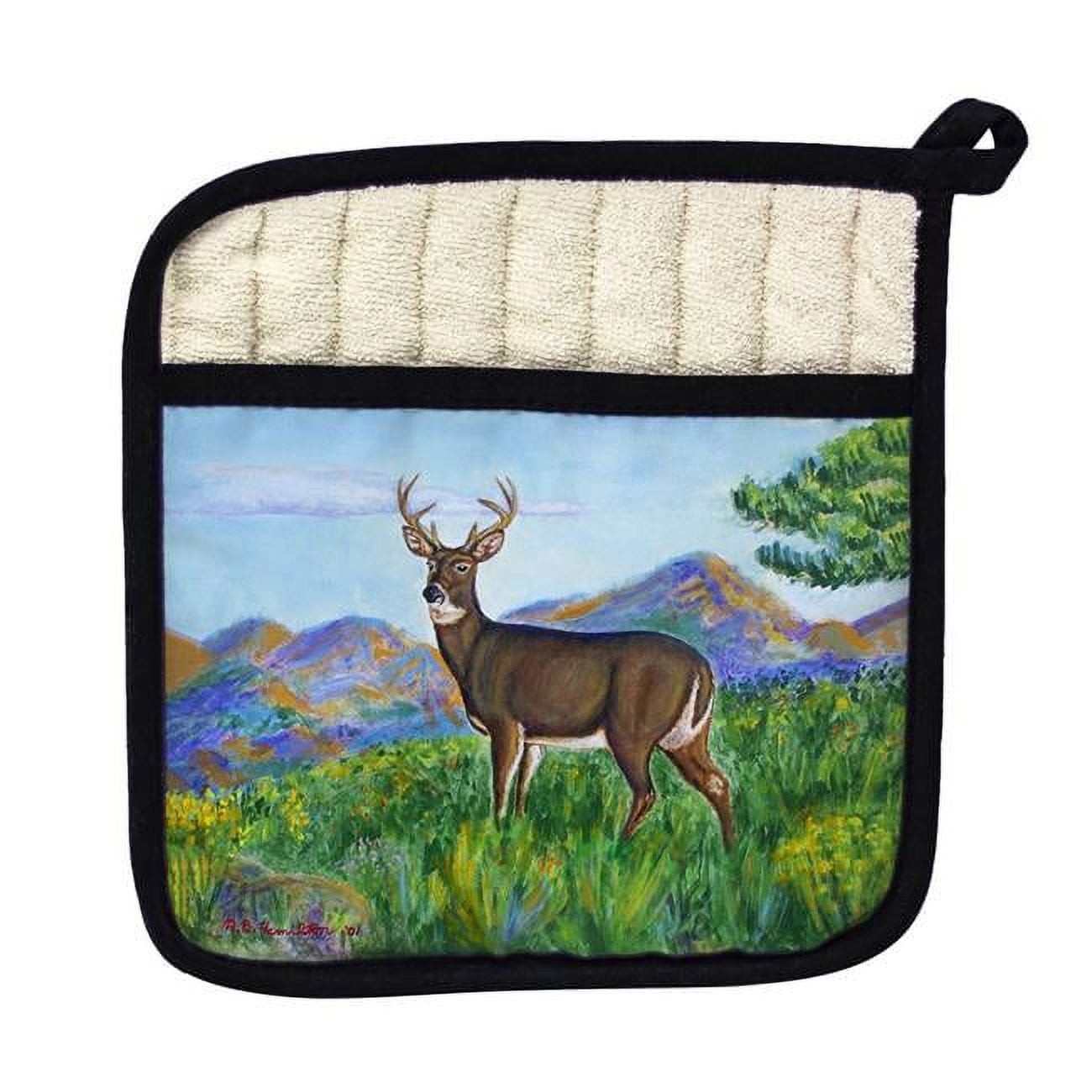 Betsy Drake PT239 Deer in Mountains Pot Holder