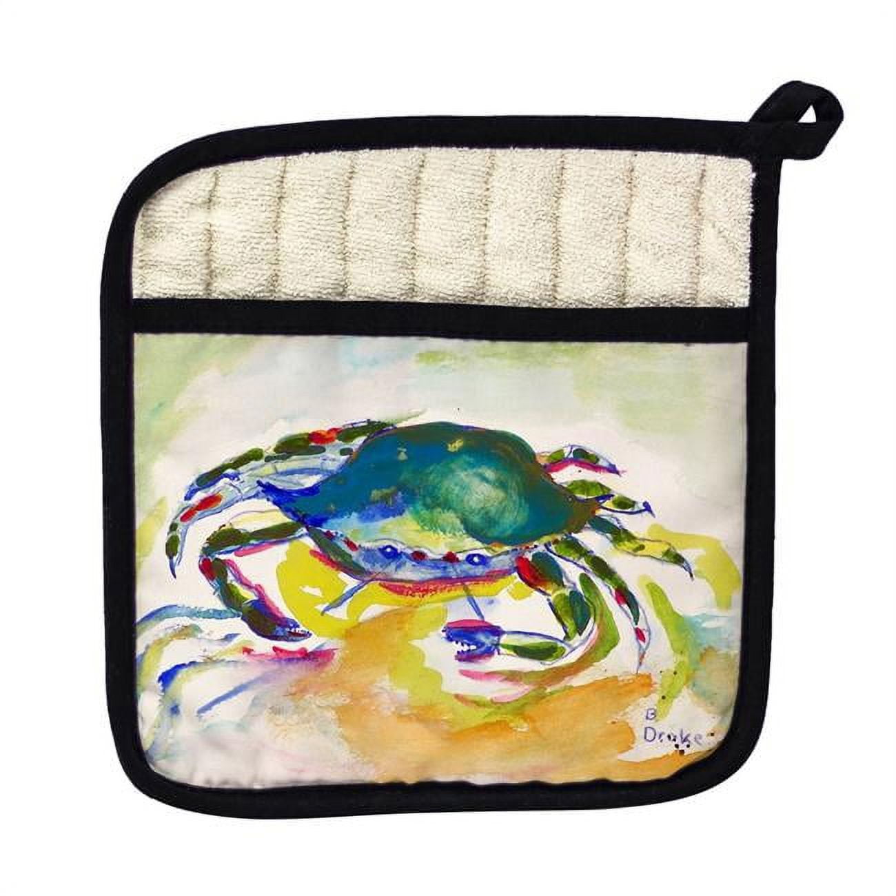 Picture of Betsy Drake PT263 Green Crab Pot Holder