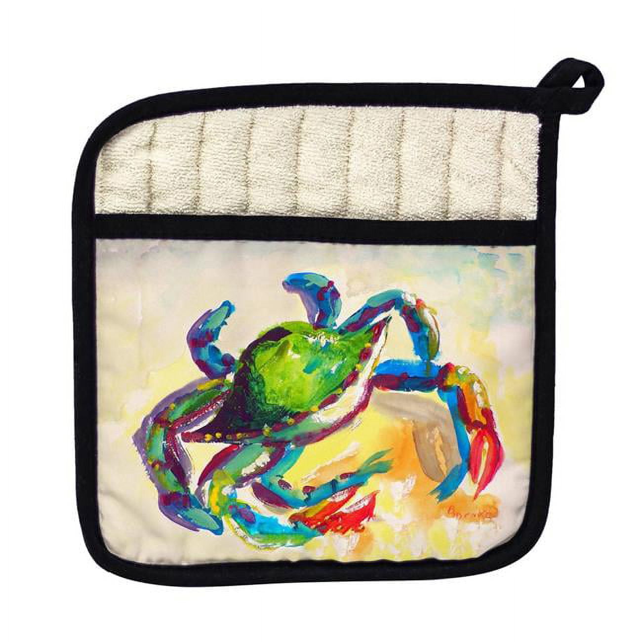 Picture of Betsy Drake PT267 Teal Crab Pot Holder