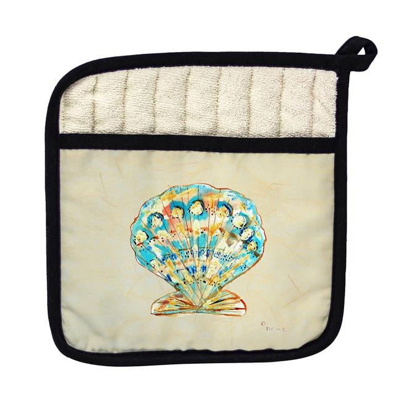 Betsy Drake PT304 Teal Scallop Pot Holder