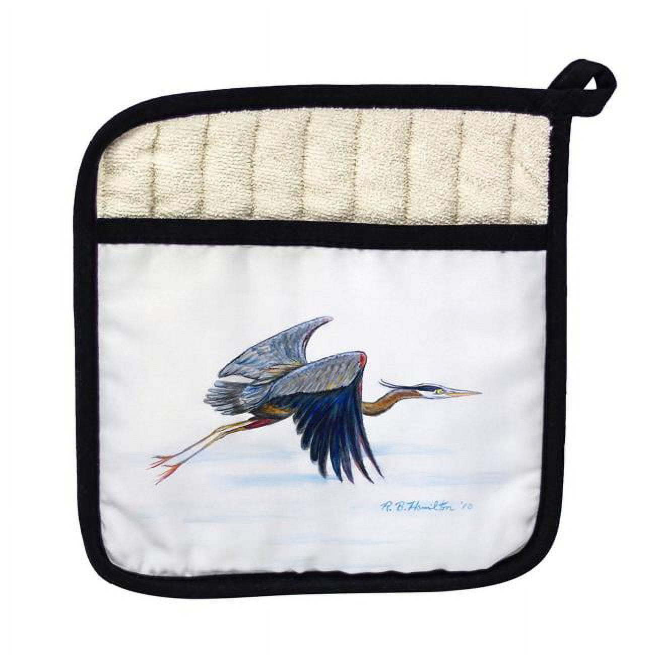 Picture of Betsy Drake PT327 Eddies Blue Heron Pot Holder