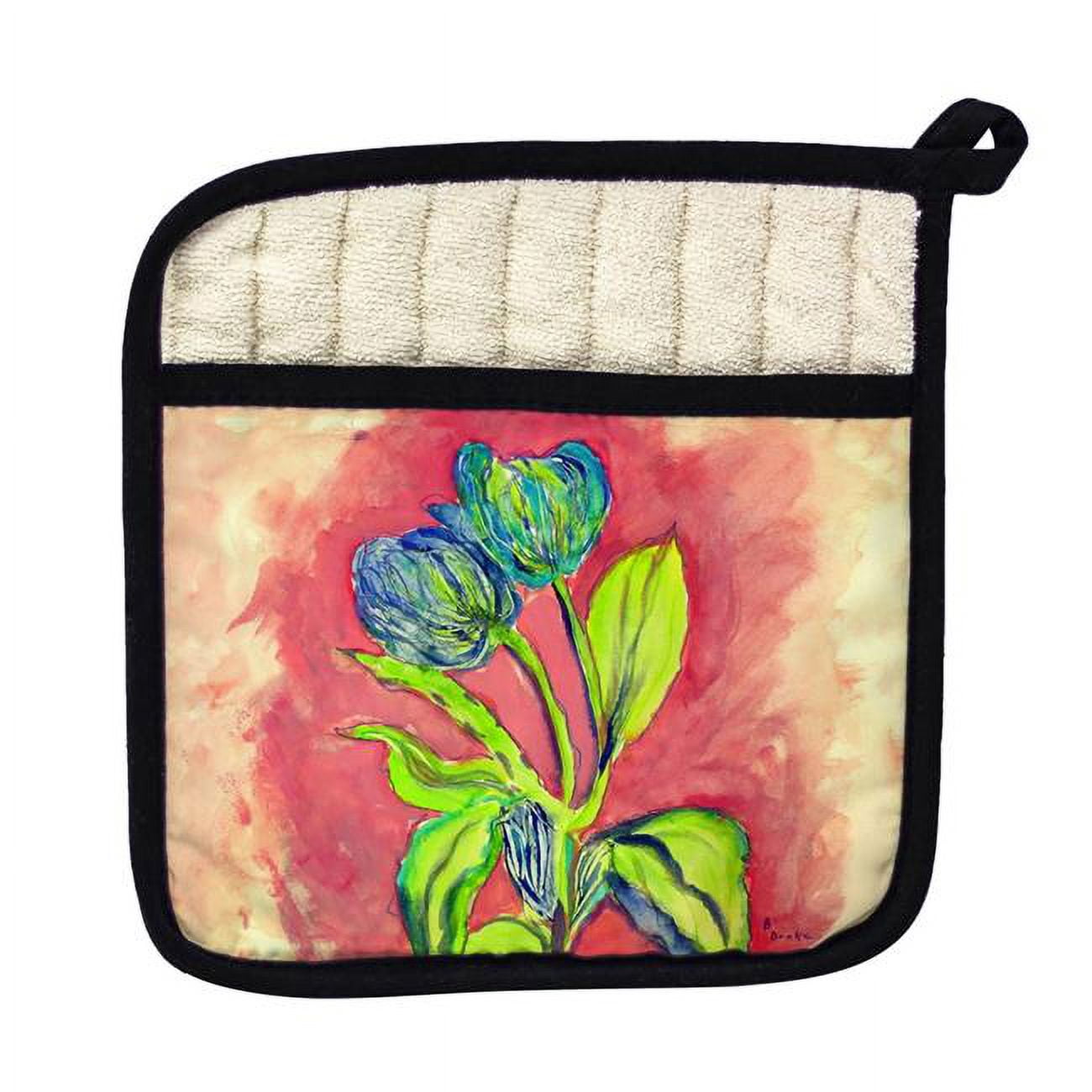 Picture of Betsy Drake PT342 Tulips in Peach Pot Holder