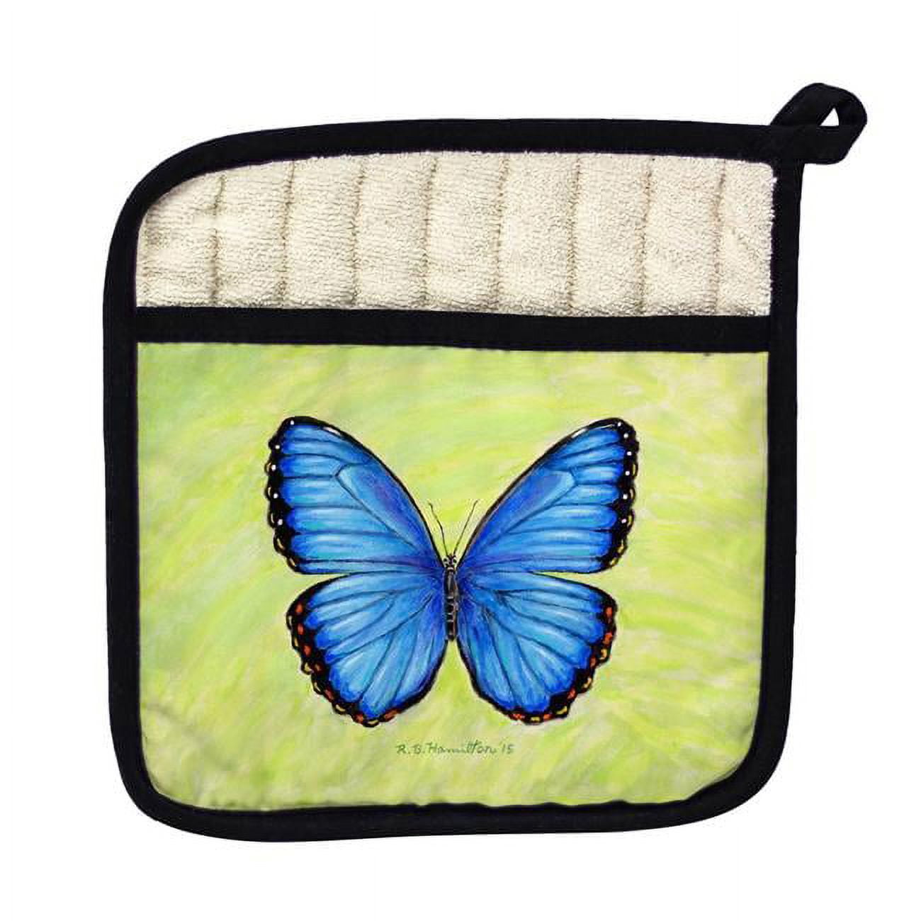 Picture of Betsy Drake PT348 Dicks Blue Morpho Pot Holder