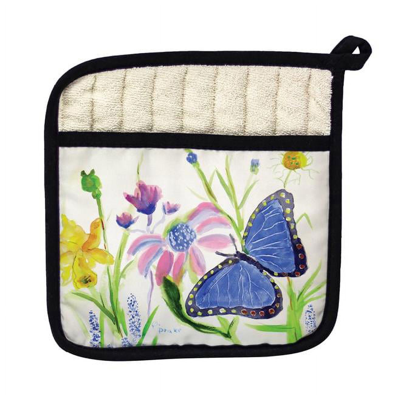 Picture of Betsy Drake PT349 Betsys Blue Morpho Butterfly Pot Holder