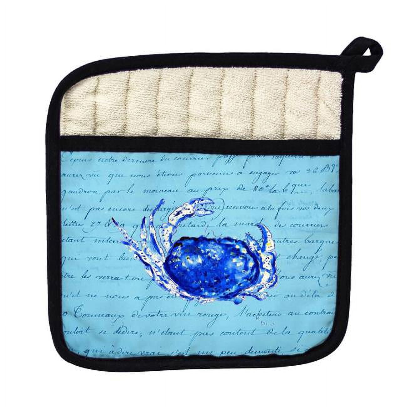 Picture of Betsy Drake PT351 Blue Script Crab Pot Holder