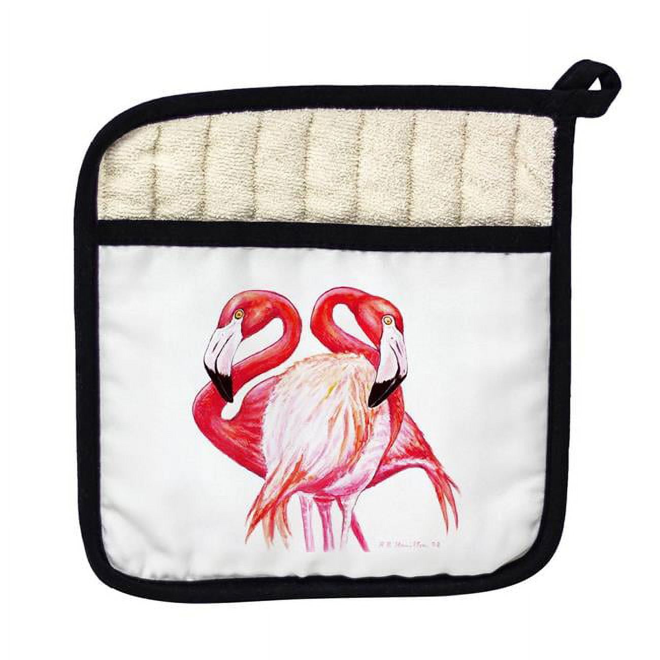 Picture of Betsy Drake PT384 Two Flamingos Pot Holder