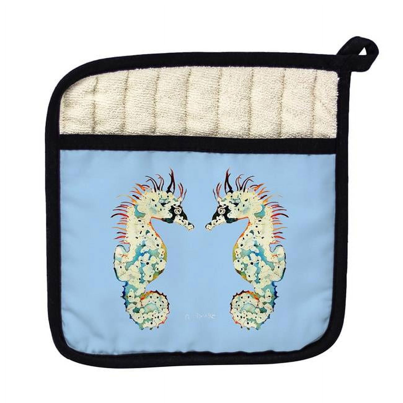 Picture of Betsy Drake PT388B Betsys Seahorses Light Blue Pot Holder