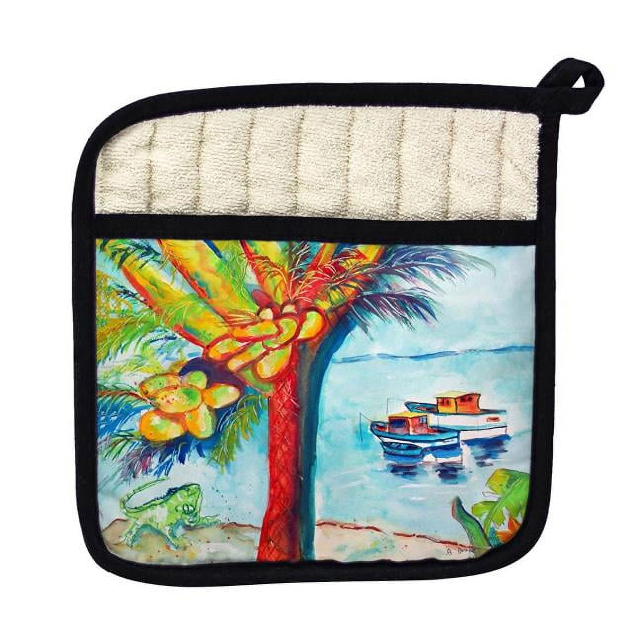 Picture of Betsy Drake PT440 Cocoa Nuts & Boats Pot Holder