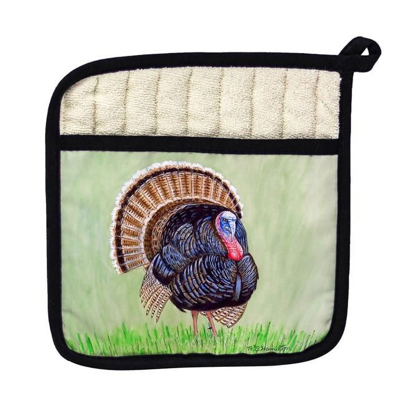 Picture of Betsy Drake PT512 Wild Turkey Pot Holder