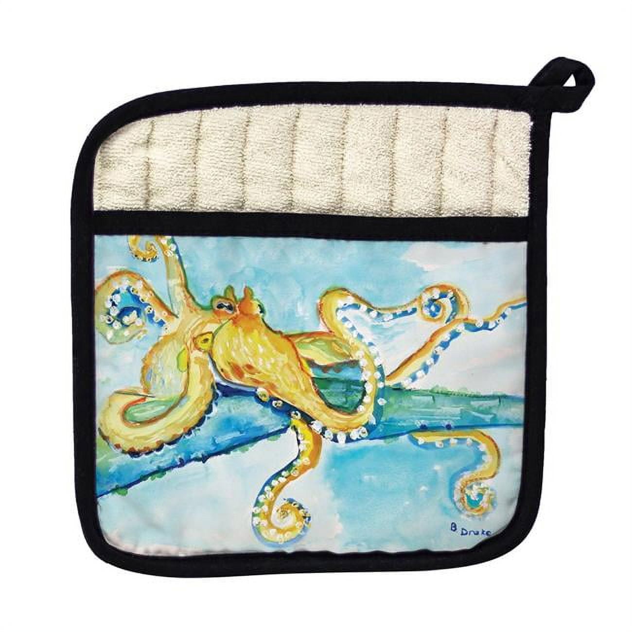 Picture of Betsy Drake PT547 Gold Octopus Pot Holder