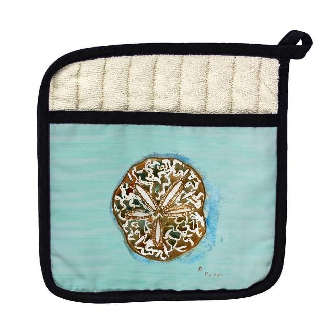 Picture of Betsy Drake PT605C Sand Dollar Teal Pot Holder