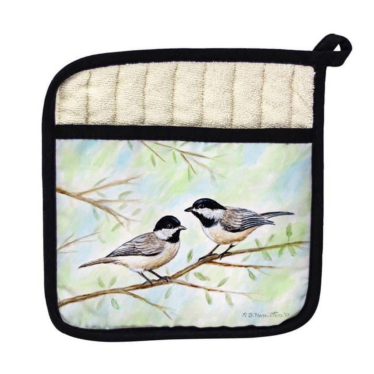 Picture of Betsy Drake PT638 Dicks Chickadees Pot Holder