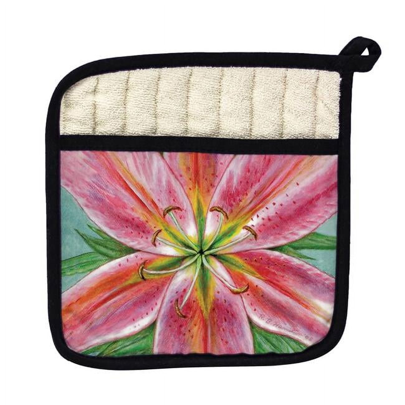 Picture of Betsy Drake PT701 Pink Lily Pot Holder