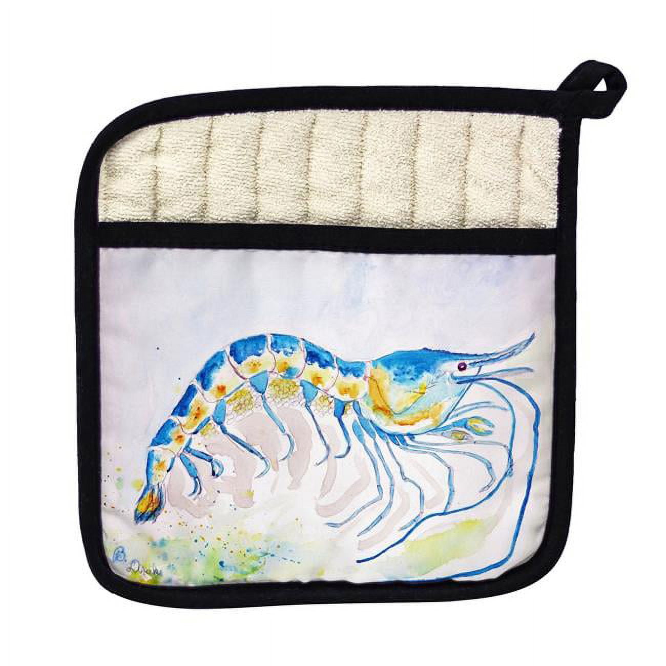 Picture of Betsy Drake PT753 Blue Shrimp Pot Holder