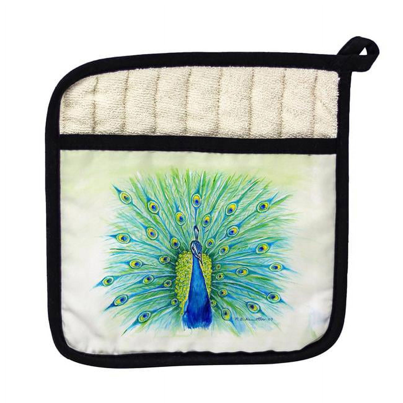 Picture of Betsy Drake PT758 Peacock Pot Holder