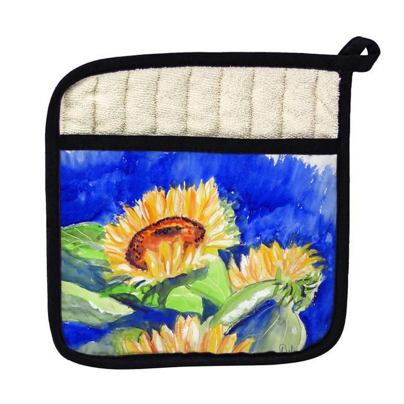 Picture of Betsy Drake PT775 Gold Rising Sunflower Pot Holder