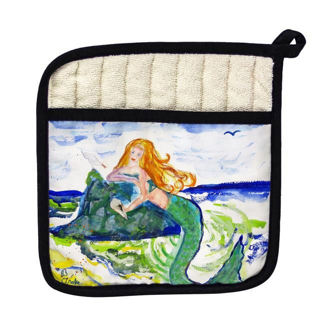 Picture of Betsy Drake PT805 Mermaid on Rock Pot Holder