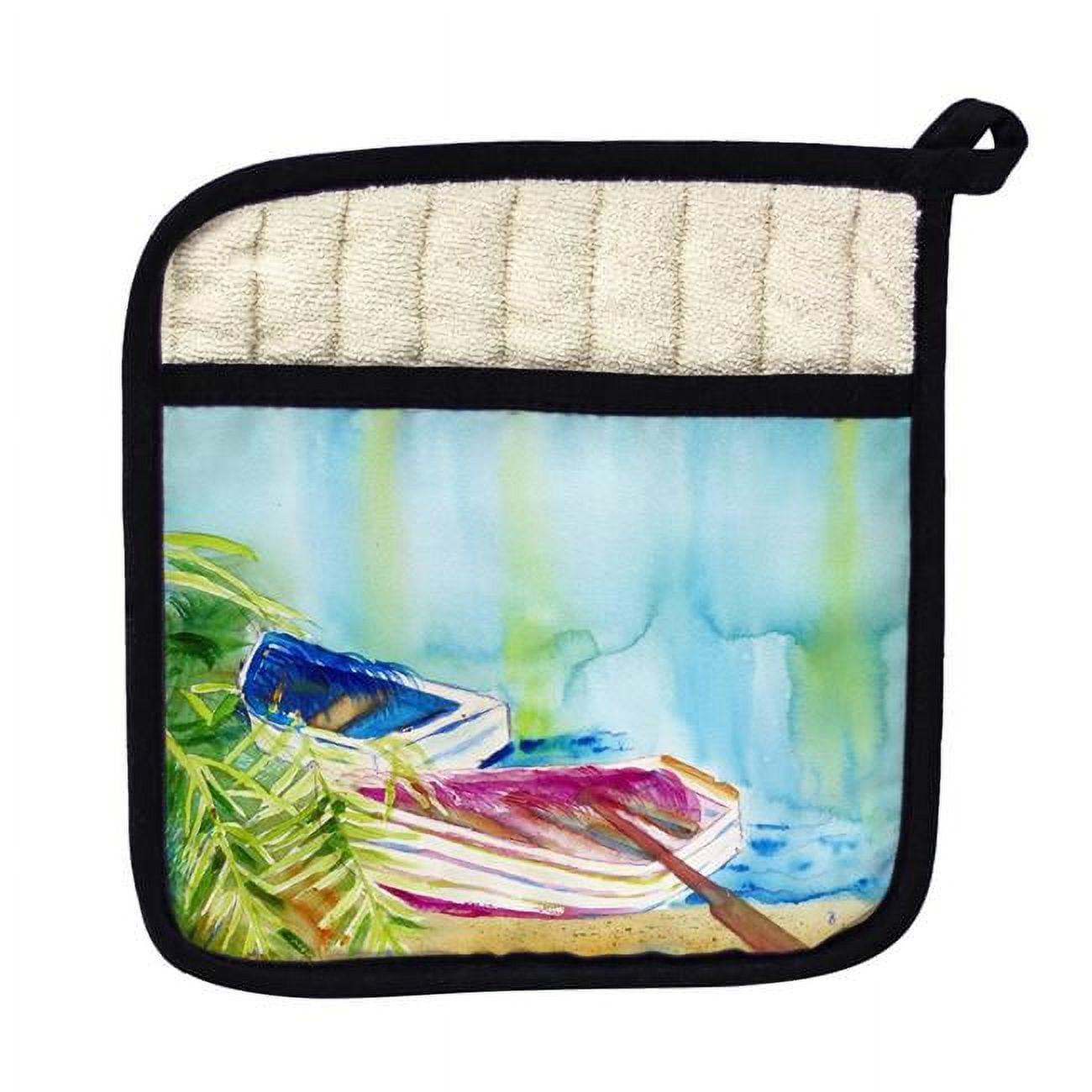 Picture of Betsy Drake PT809 Watercolor Rowboats Pot Holder