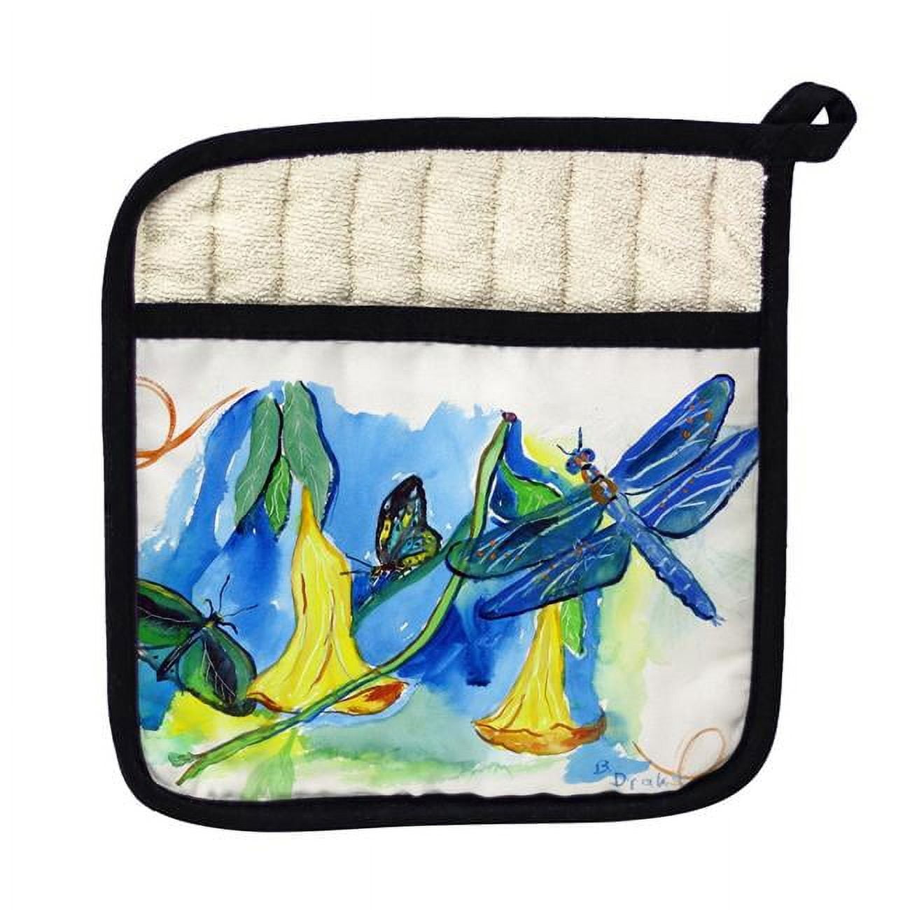 Picture of Betsy Drake PT813 Yellow Bells & Dragonfly Pot Holder