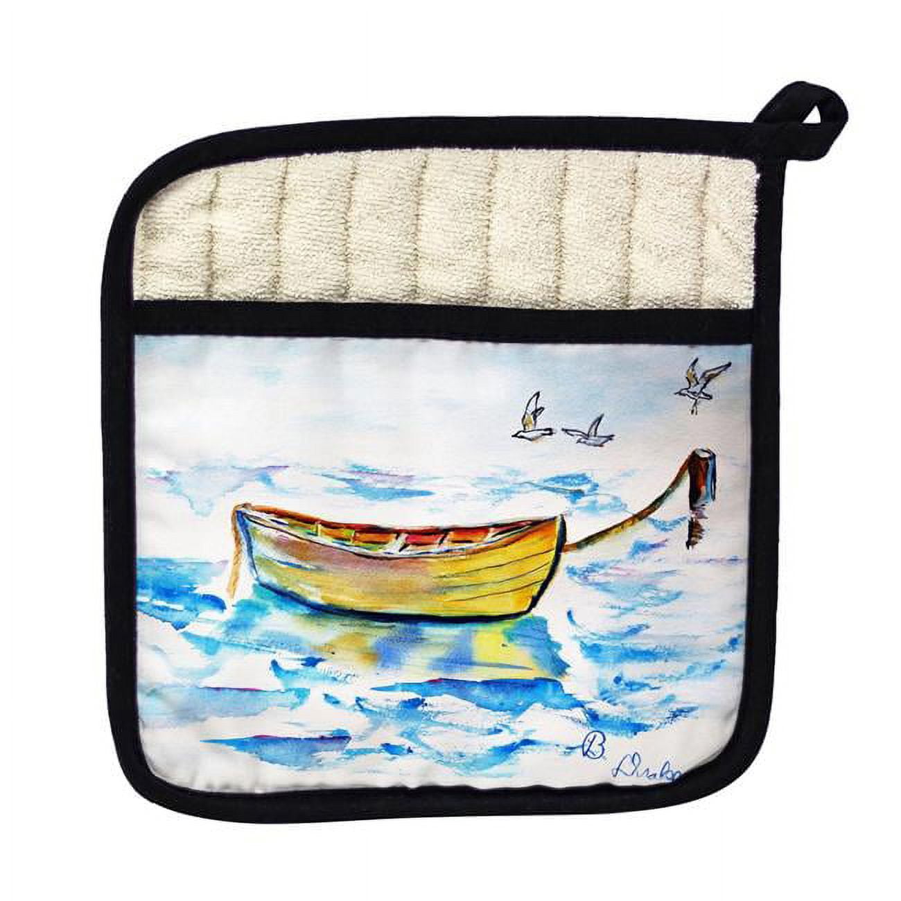 Picture of Betsy Drake PT830 Yellow Row Boat Pot Holder