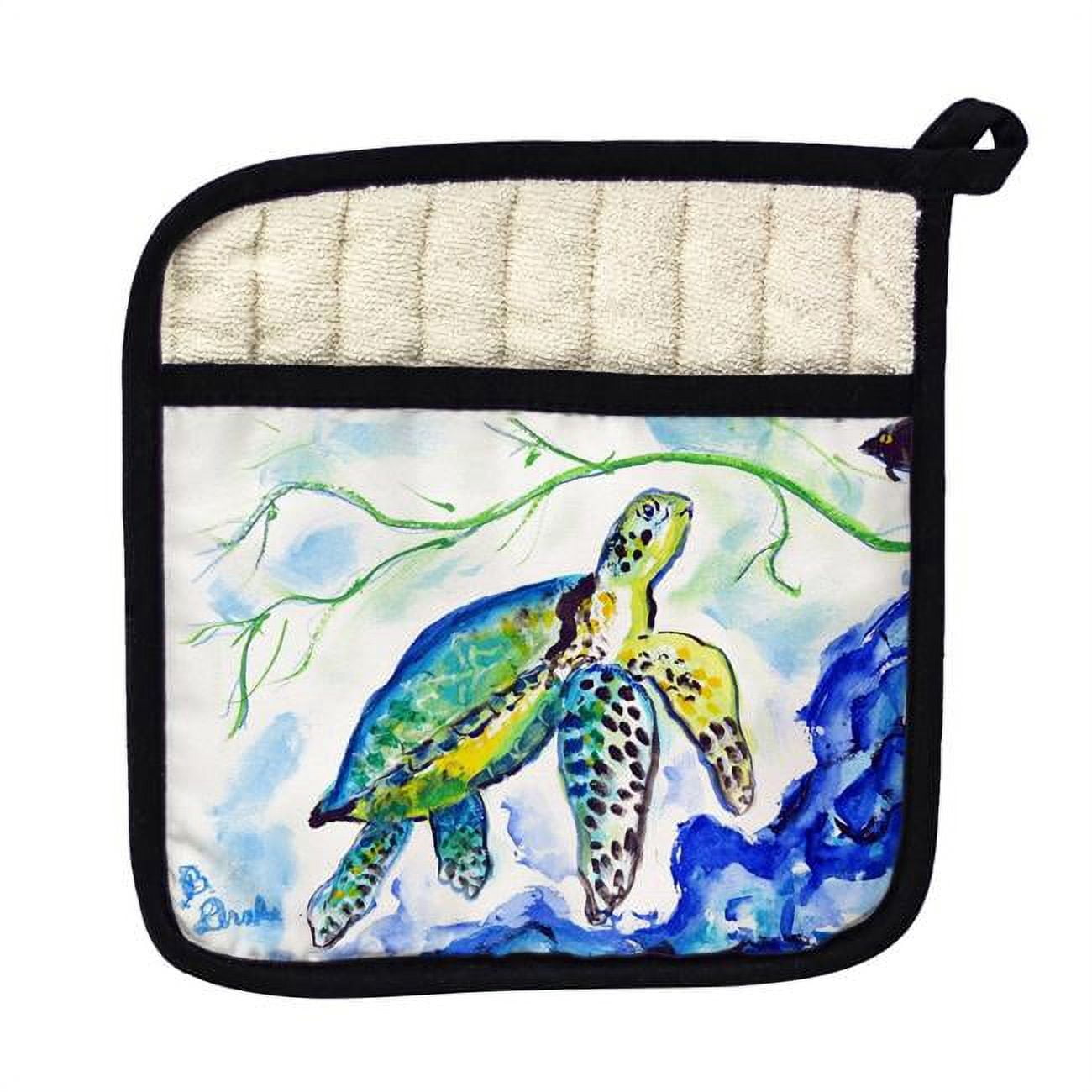Picture of Betsy Drake PT833 Yellow Sea Turtle Pot Holder