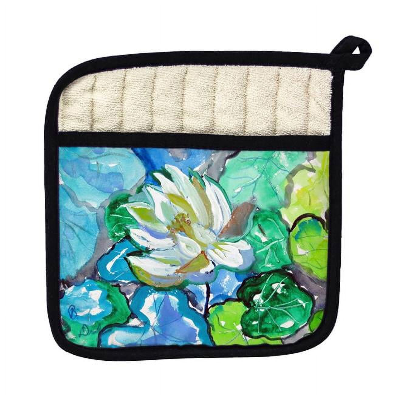 Picture of Betsy Drake PT841 White Lily Pot Holder
