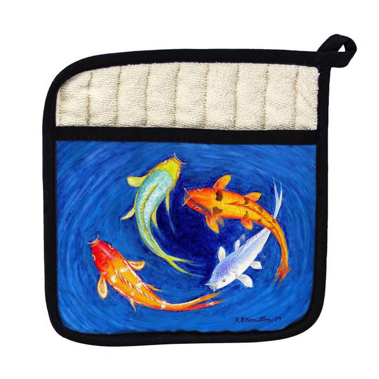 Picture of Betsy Drake PT857 Swirling Koi Pot Holder