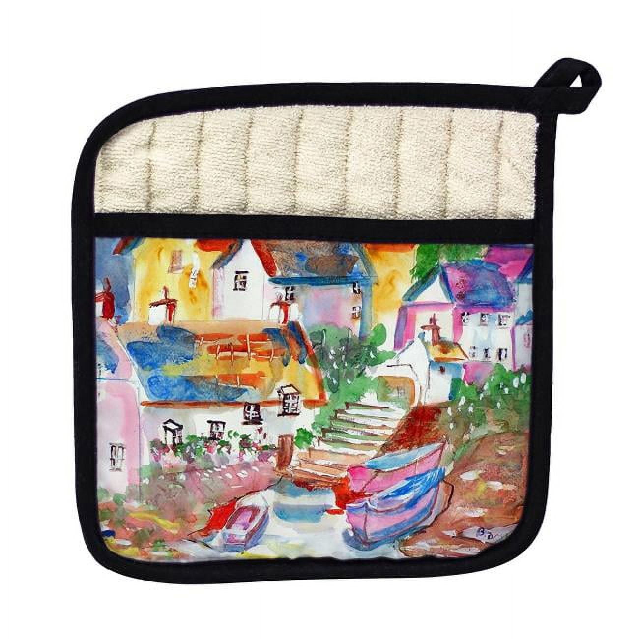 Picture of Betsy Drake PT938 Boats At Steps Pot Holder