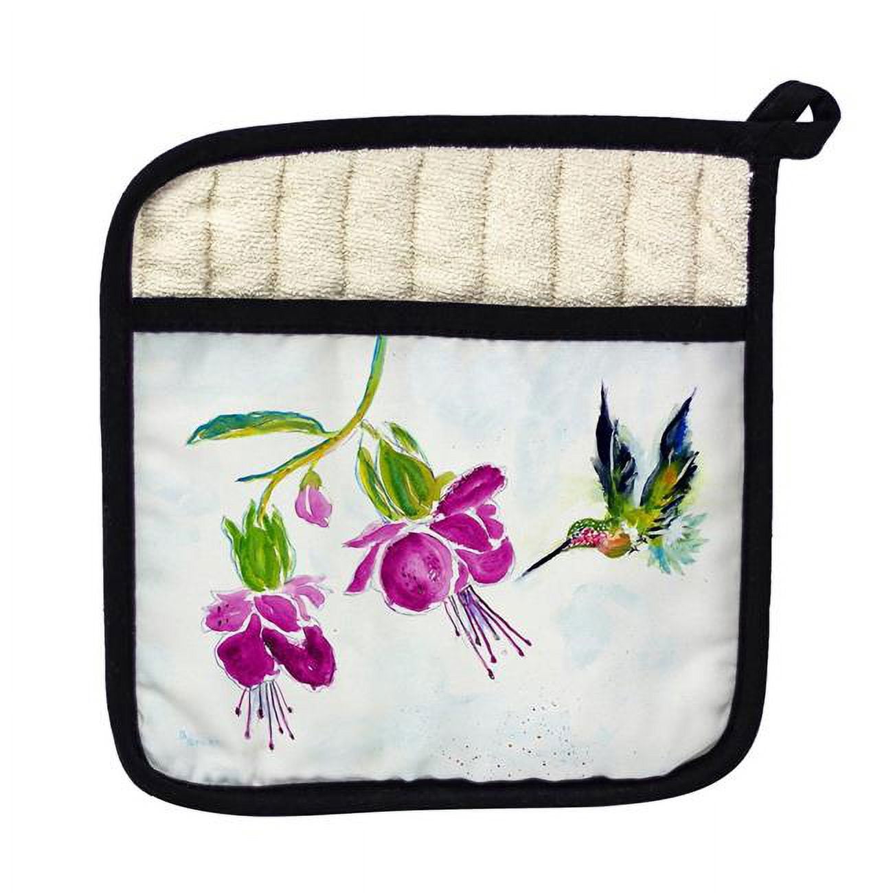 Picture of Betsy Drake PT940 Purple Hummingbird Pot Holder